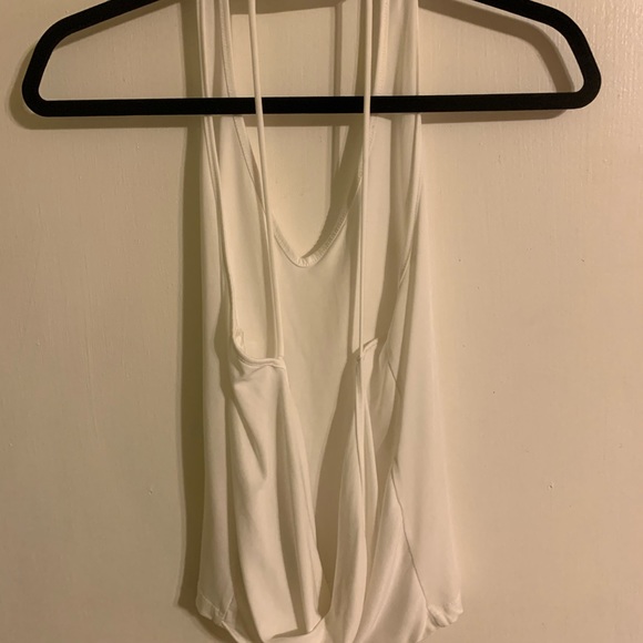 White lush halter top with low cut back - Picture 3 of 4